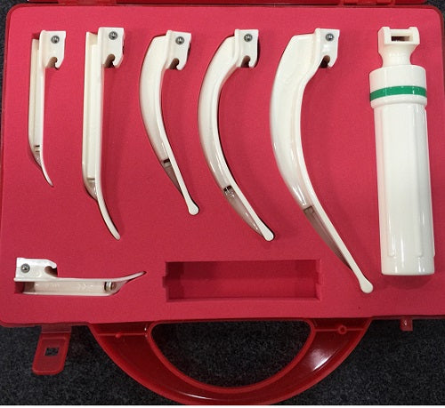 LARYNGOSCOPE SET OF 4 BALDES ADULT & PEADS FIBER OPTIC BESMED TAIWAN