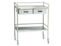 INSTRUMENT TROLLEY STAINLESS STEEL WITH TWO DRAW QMED PAKISTAN