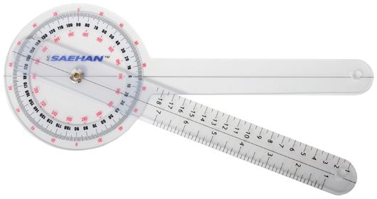 SAEHAN PLASTIC GONIOMETER 30 CM - 0° TO 360° PER 1°