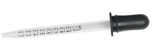 CALIBRATED PLASTIC MEDICINE DROPPER Straight-Tip (1 ml, Bulk)