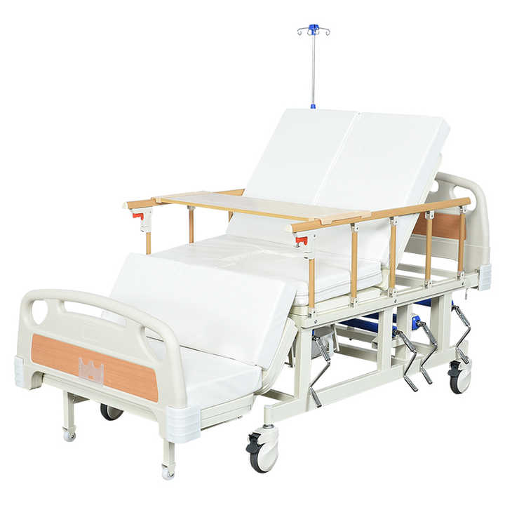 7 Function Nursing Commode Bed With Blue Mattress