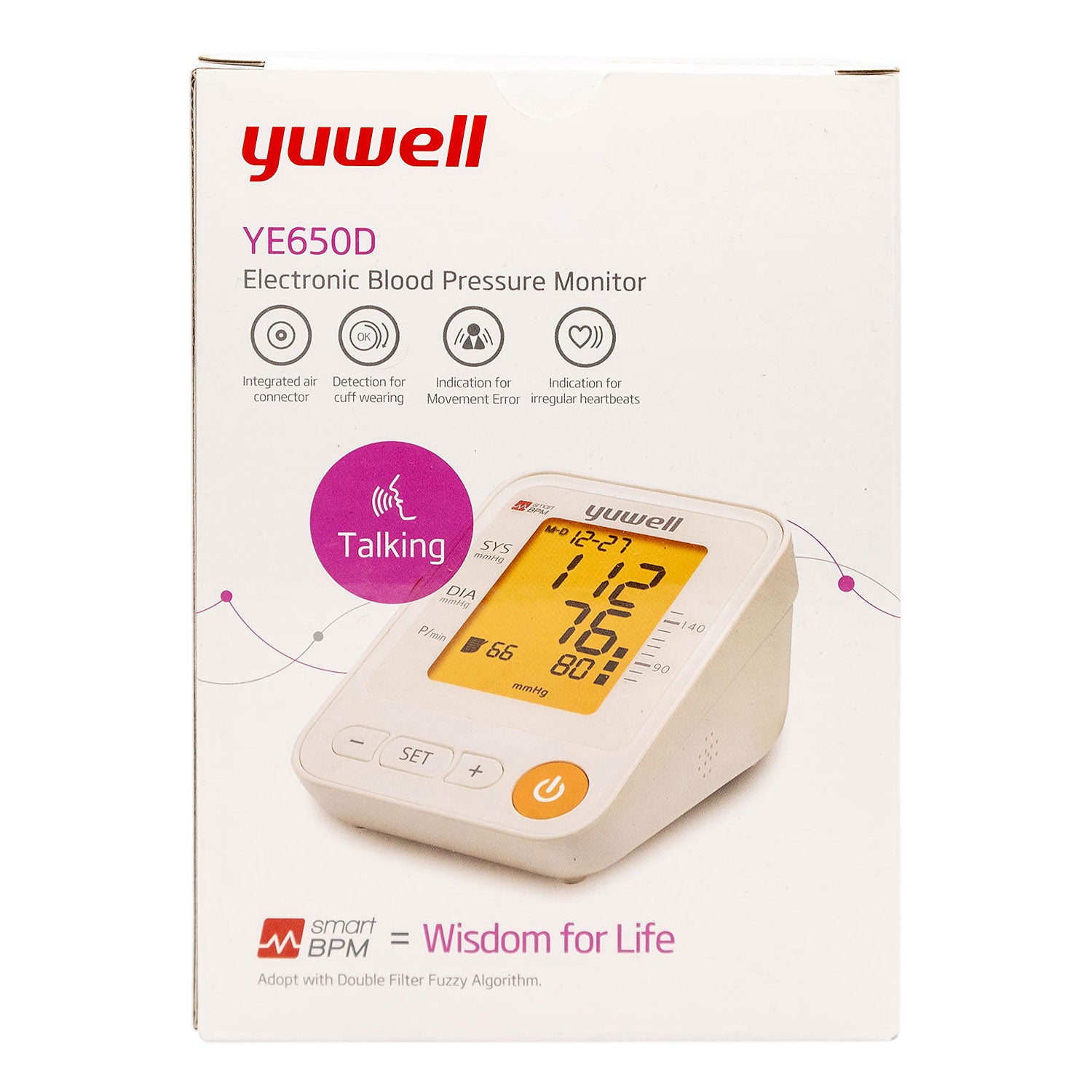 Electronic Blood Pressure Monitor with Sound YUWELL YE650D