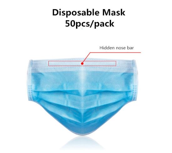 Wholesale Box Pack 3 Layer Disposable Fashion Non Woven Medical Face Mask 2