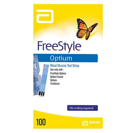 optium blood glucose test strips